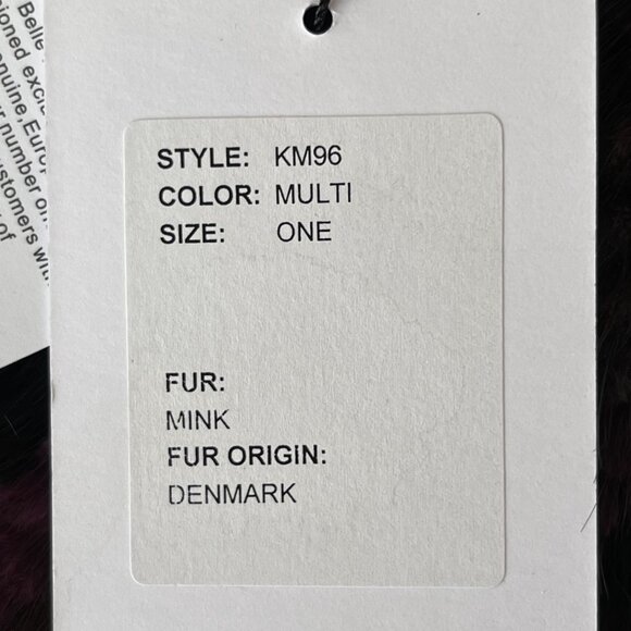 Belle Fare Salo Genuine Mink Fur Knit Pull Thru Scarf  Brown‎ Purple Gold 60" - Picture 8 of 10